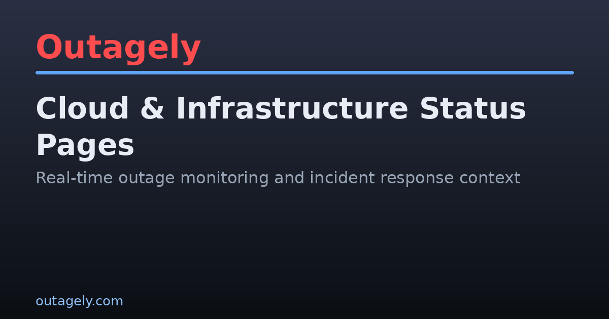 Cloud & Infrastructure Status Pages | Outagely