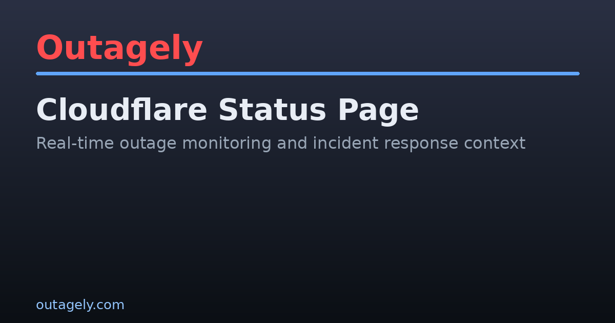Cloudflare Status Today: Network, DNS & Edge Outages | Outagely