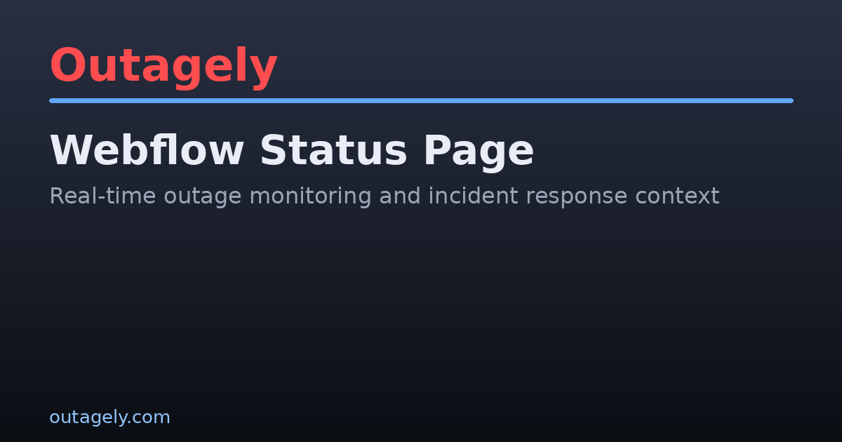 Is Webflow Down? Live Status Page, Incidents & Recovery | Outagely